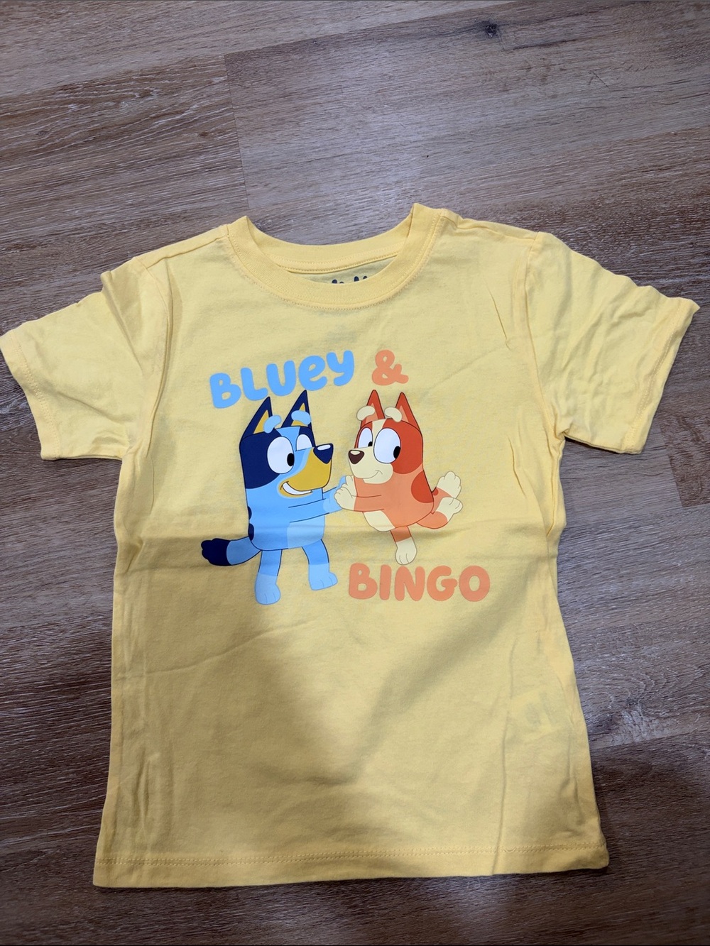 Yellow Bluey & Bingo Short Sleeve Kids Graphic Tee
